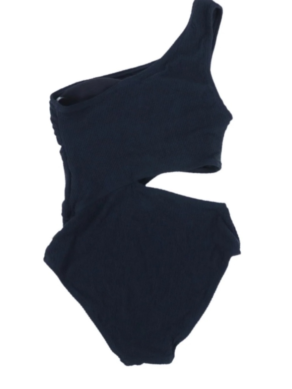 NWT Michael Michael Kors Women's One-Shoulder Side-Cutout Swimsuit - Black - Picture 2 of 2